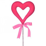 Pink Flocked Open Heart Pick