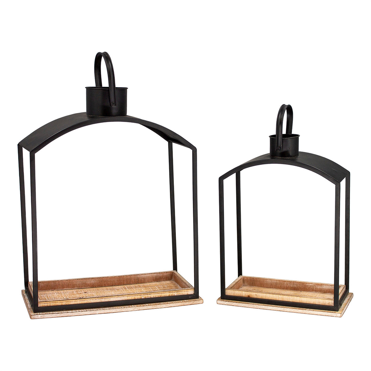 Black Framed Arch Top Lantern- 2 Sizes