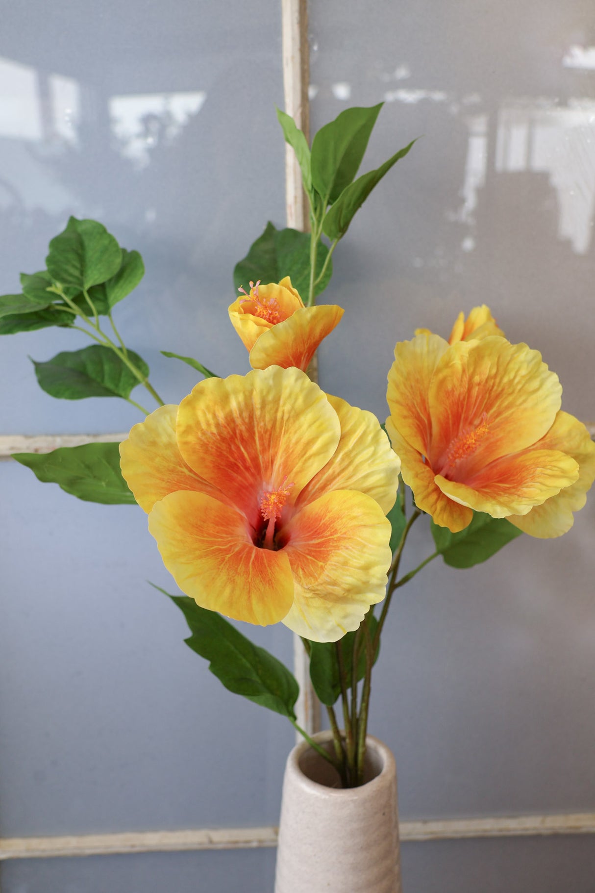 Yellow Single Hibiscus Spray