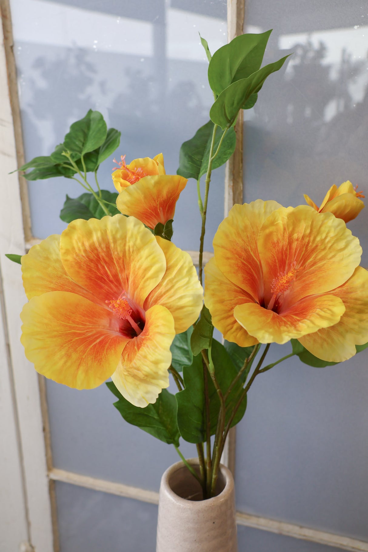 Yellow Single Hibiscus Spray