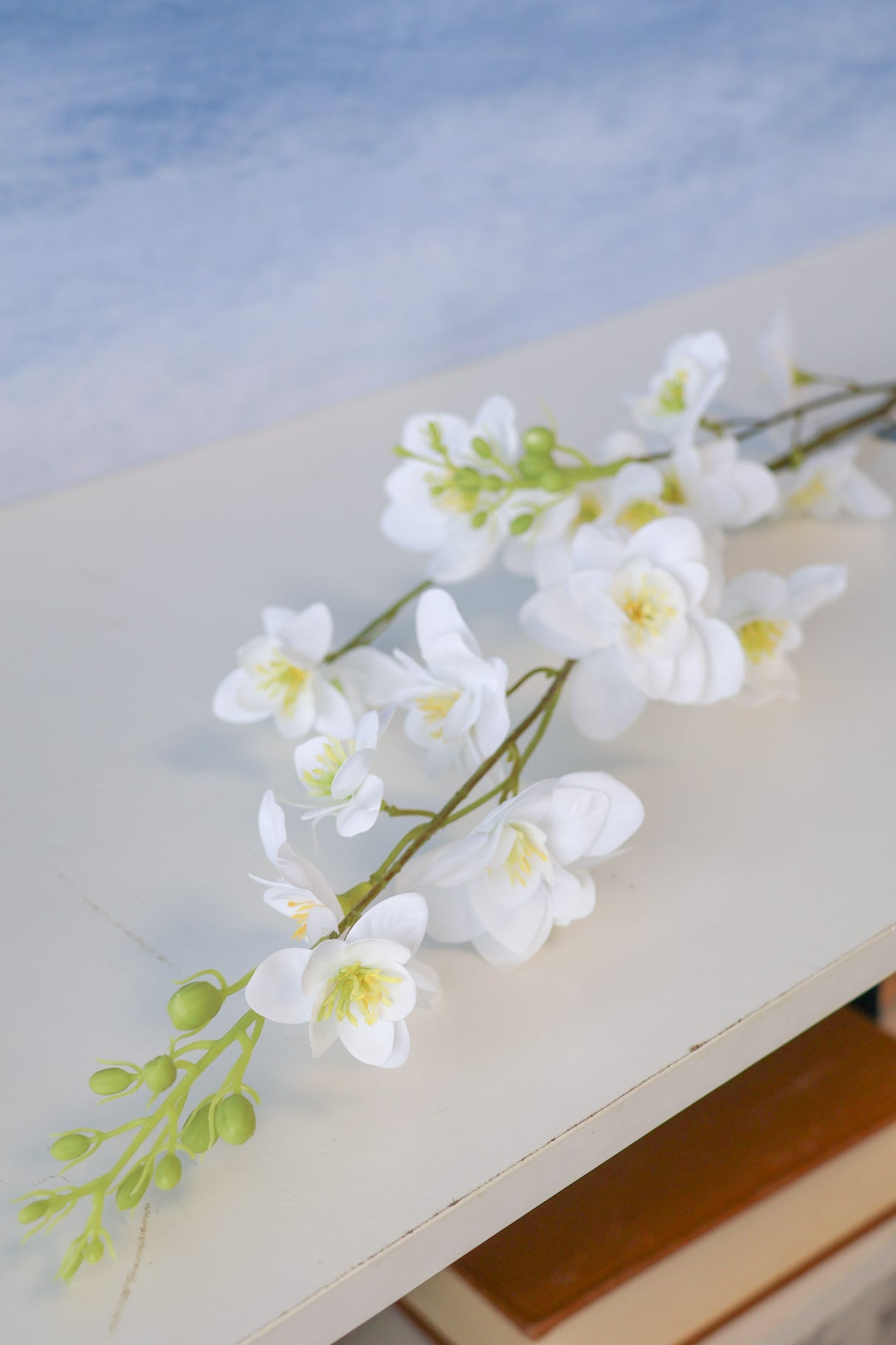 Real Touch Cream Awakening Delphinium Spray