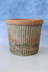 8" Antiqued Redstone Ribbed Pot