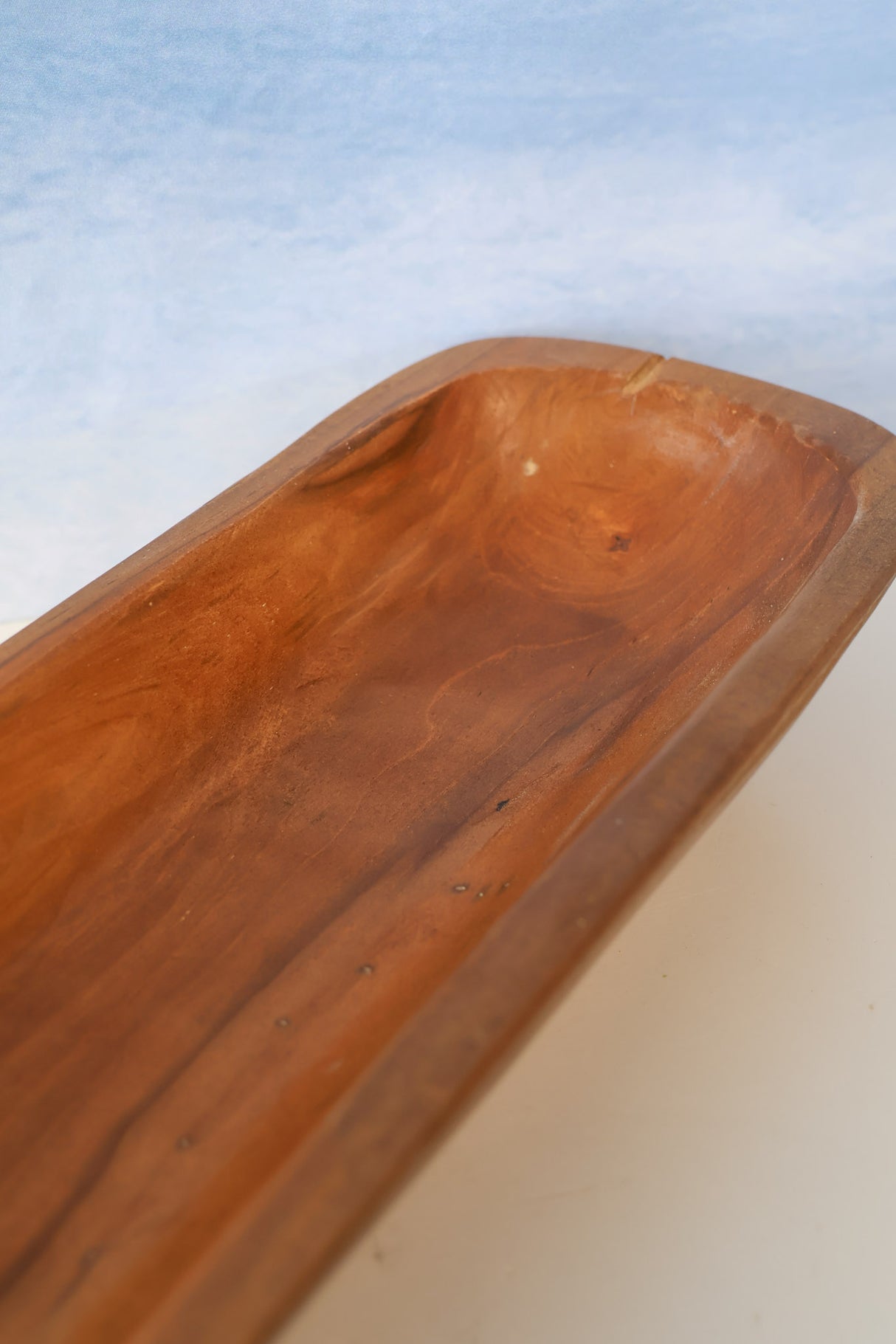 Natural Teak Oval Bowl