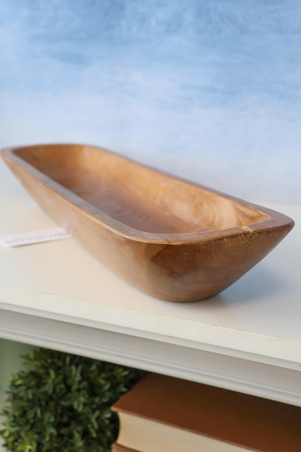 Natural Teak Oval Bowl