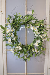 22" Cream Green Daisy Wreath