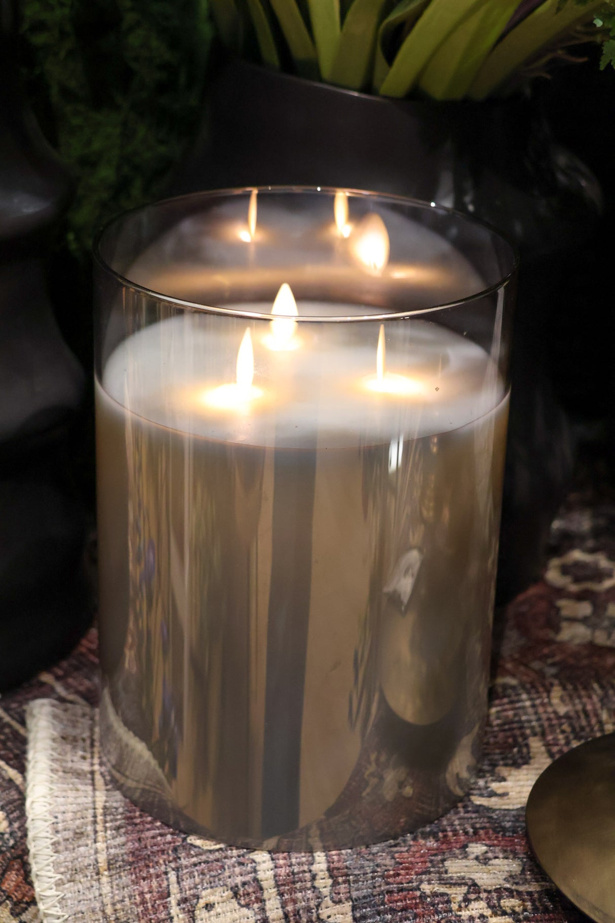 Smoke 3-Wick 6x8" LED Candle