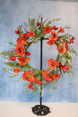 22" Noah Wild Poppy Wreath