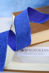 1.5" Royal Blue Glitter Ribbon Bolt