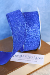 1.5" Royal Blue Glitter Ribbon Bolt