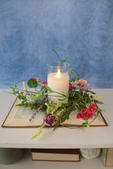 10" Aria Mixed Blossom & Lace Candle Ring