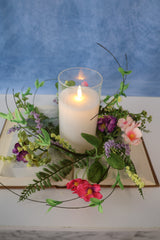 10" Aria Mixed Blossom & Lace Candle Ring