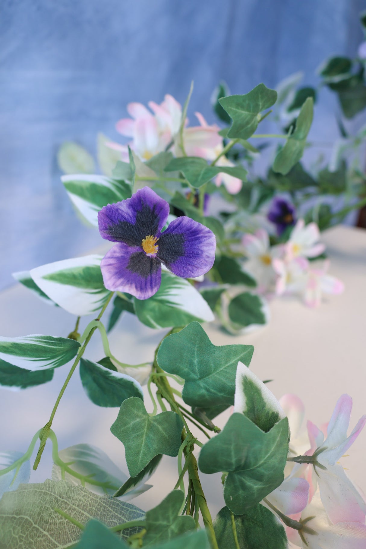 5' Purple Rain Pansy Garland