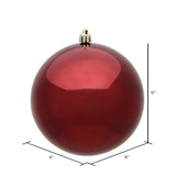 6" Burgundy Shiny Ball UV 4/Bag