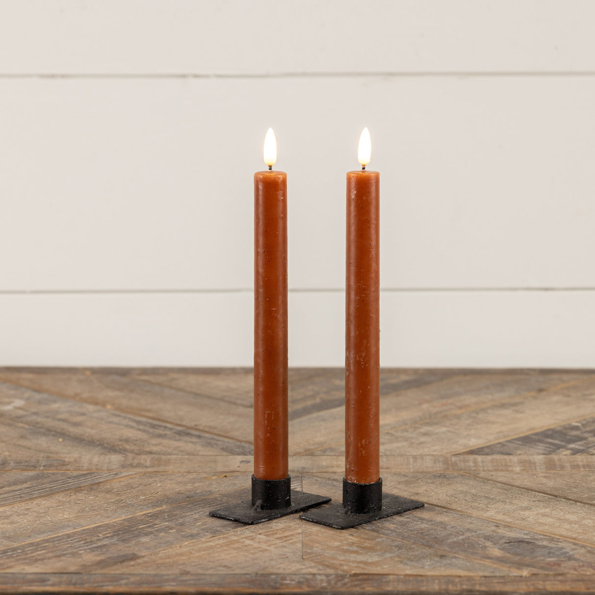 3D Flame Bronze Taper Candle