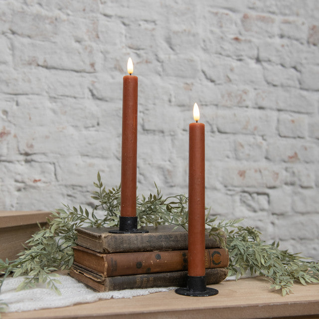 3D Flame Bronze Taper Candle