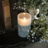 5" Blue Frosted Glass 3D Flame Candle