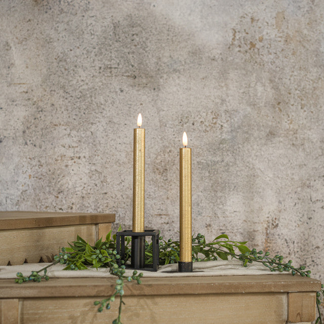 3D Flame Gold Taper Candle