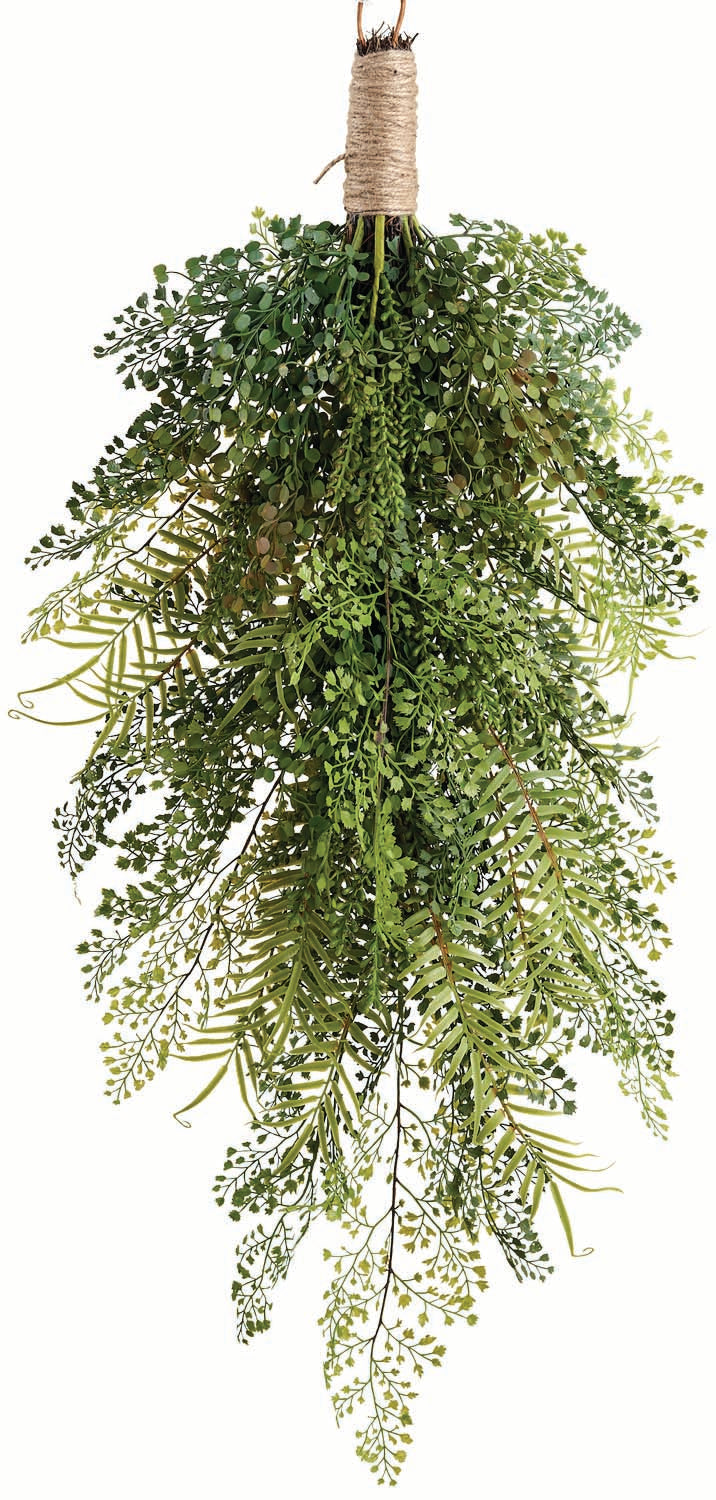 35" Mixed Greens Fern Teardrop