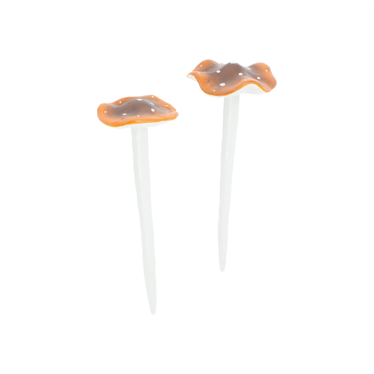 Brown Porcelain Mushroom Pick- 2 Sizes