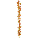 73" Flame Maple Leaf Garland