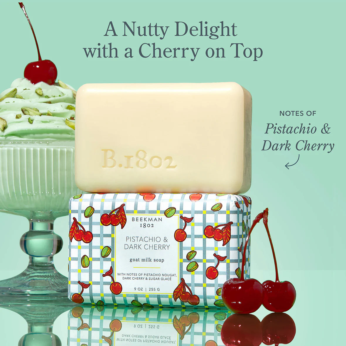 Pistachio & Dark Cherry Goat Milk Bar Soap