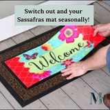 Bluebird in Red Geraniums Sassafras Switch Mat