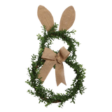 Greenery Bunny With Burlap Bow Wreath