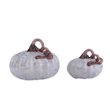 Glass Smokey Pumpkins Set of 2