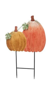 Metal Pumpkin Yard Stake -2 Styles