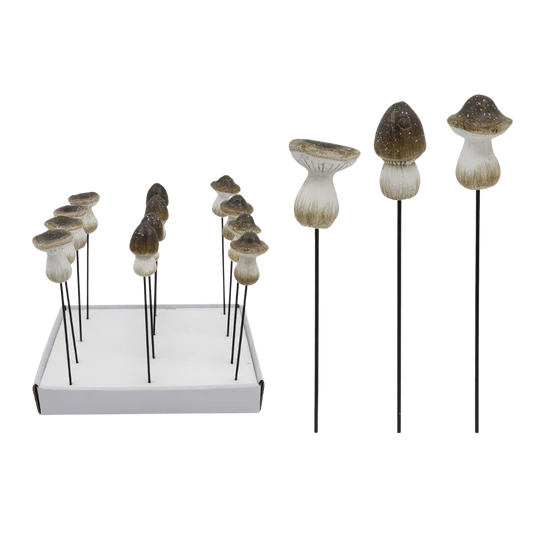 Resin Grey Mushroom Pick -3 Styles