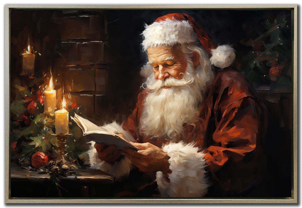 Santa Reading Art -Pickup Only