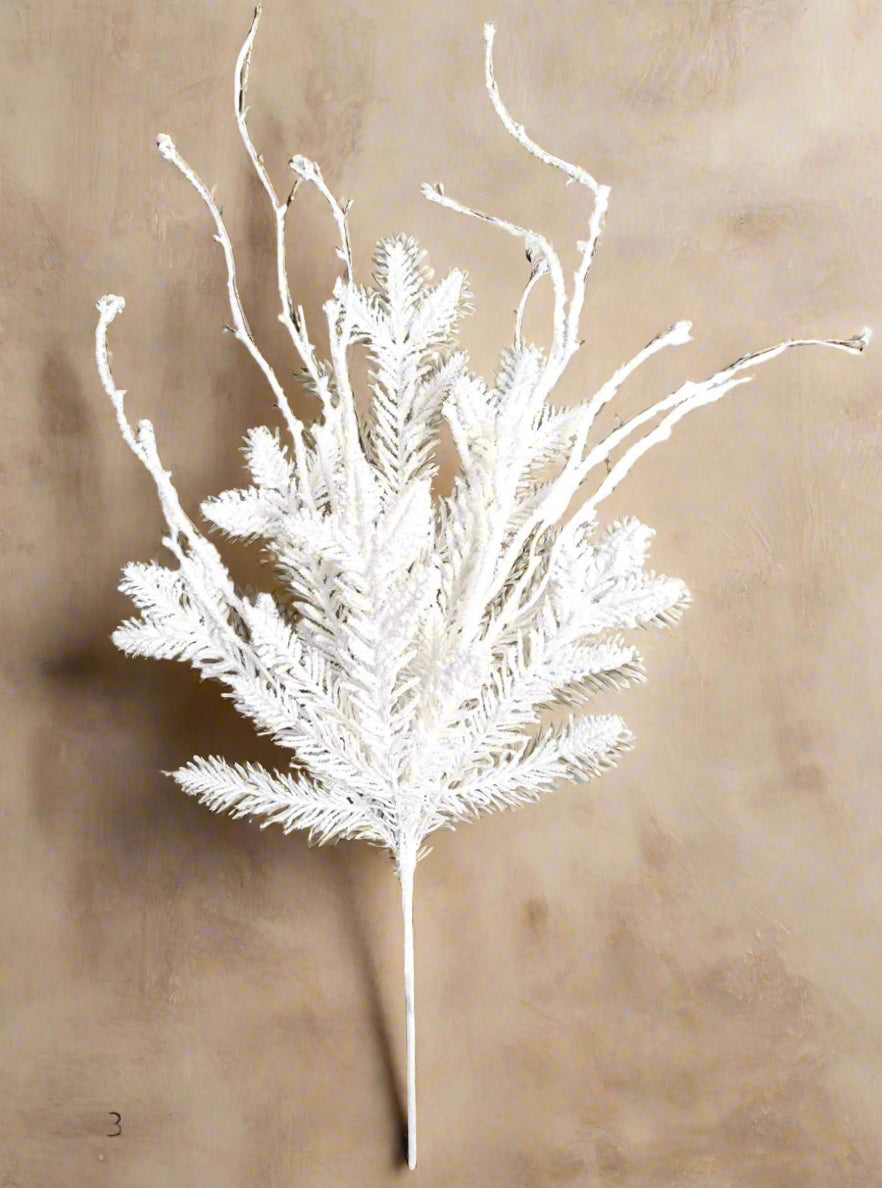 Snow Day Flocked Cedar Pick