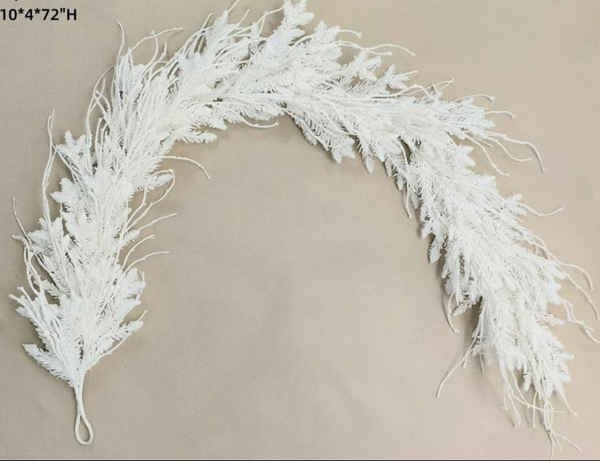 6' Snow Day Flocked Cedar Garland