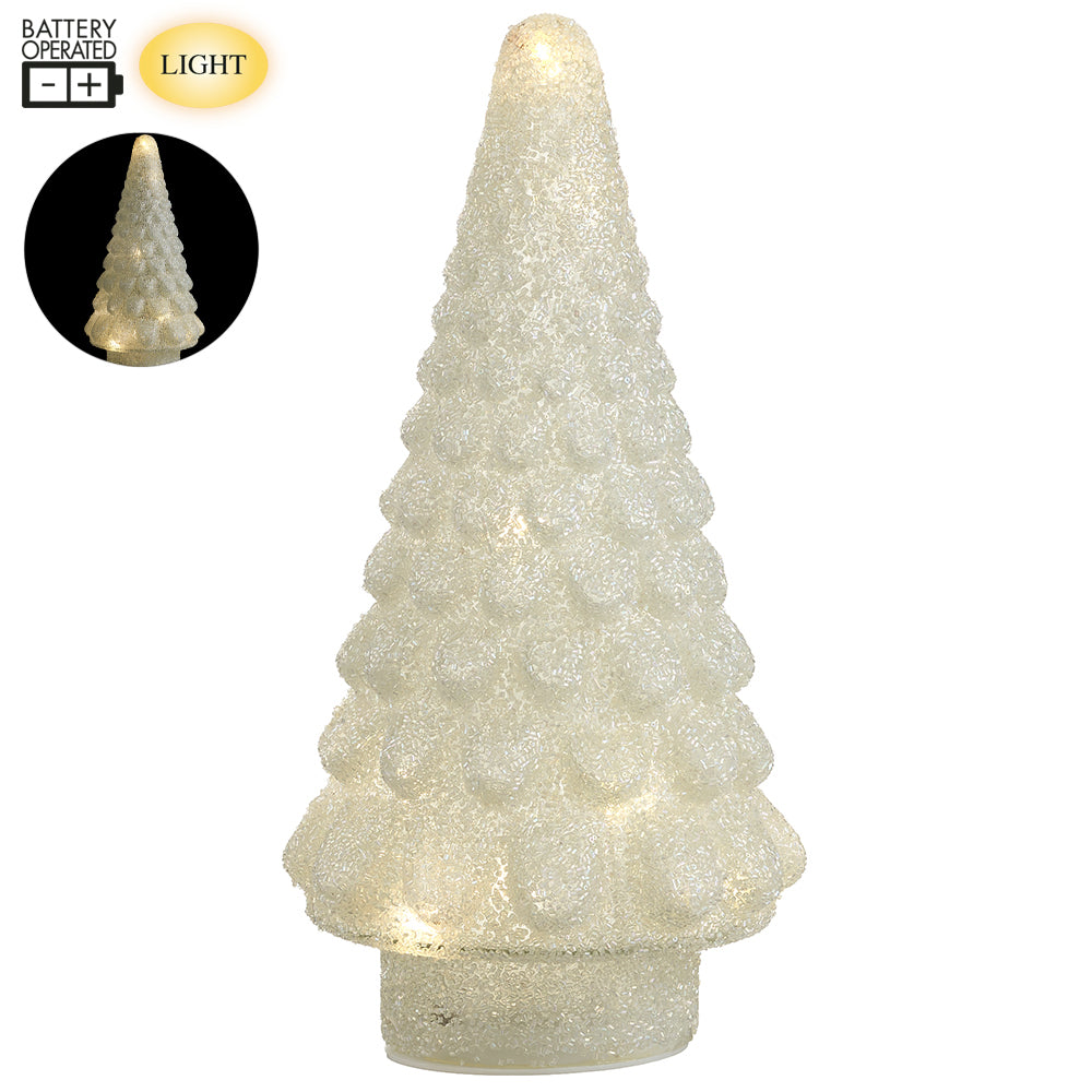 Opal Lighted Bead Glass Tree