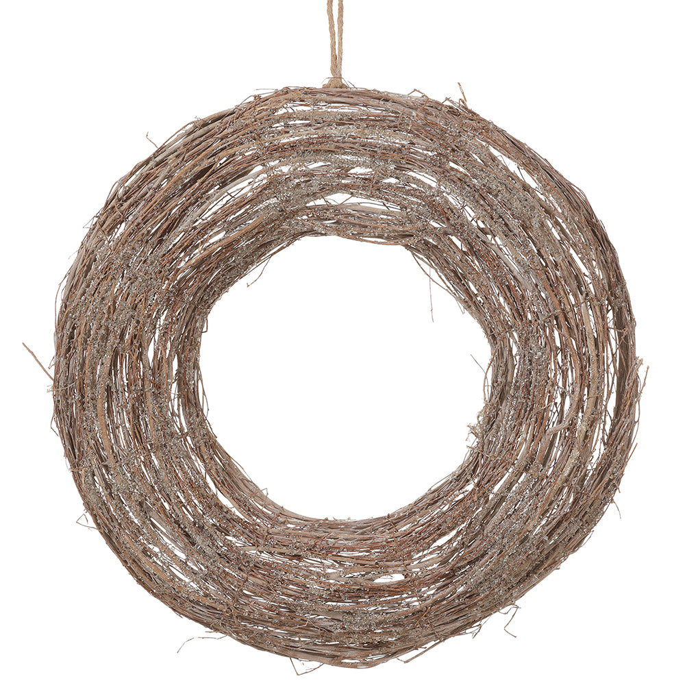 17" Iced Twig Hanging Wreath Chandelier