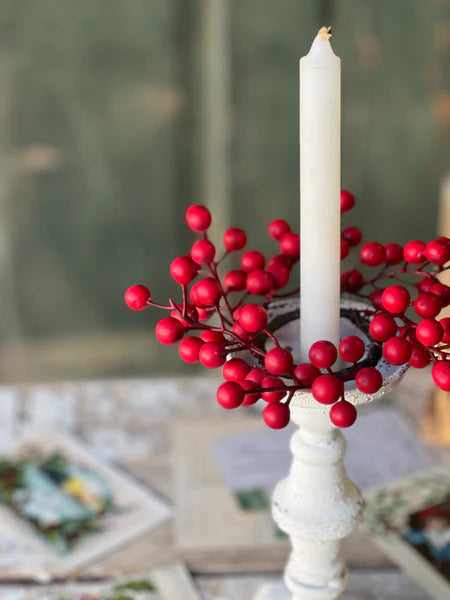 7" Small Matte Weatherproof Berry Candle Ring