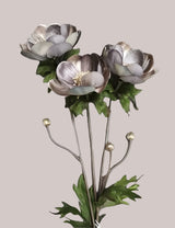 Grey Glamour Velvet Anemone Spray