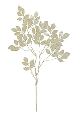 Champagne Glittered Mulberry Leaf Spray