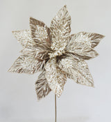 Pewter Metallic Poinsettia Spray