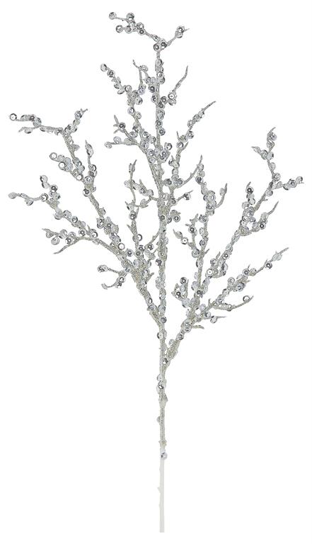 Silver Sequin & Glittered Branch