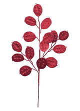 Burgundy Glittered Lunaria Spray