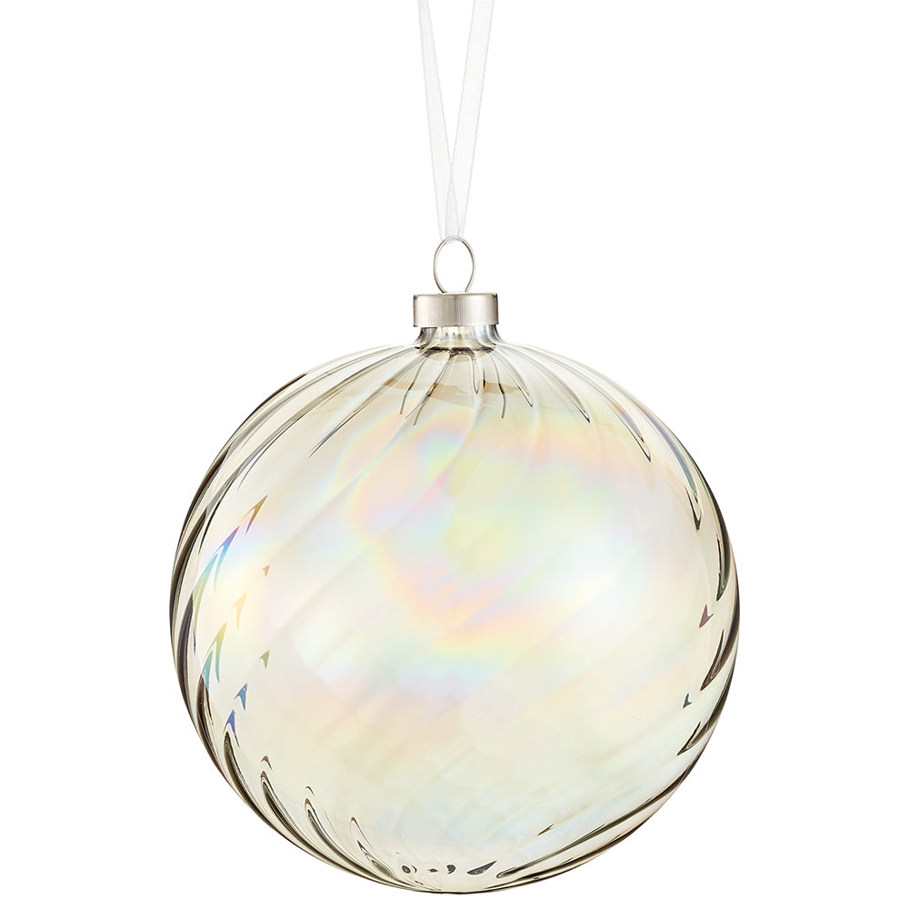 Iridescent Gray Glass Ornament