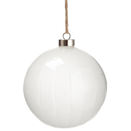 Modern White Glass Ornament