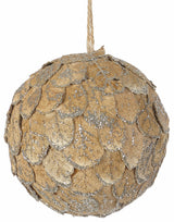 Beige Leaf Ball Ornament