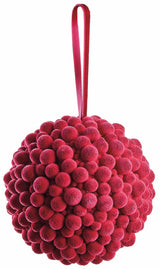 Red Pompon Ball Ornament