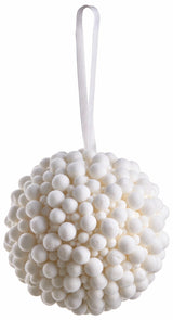 5" Cream Pompom Ball Ornament