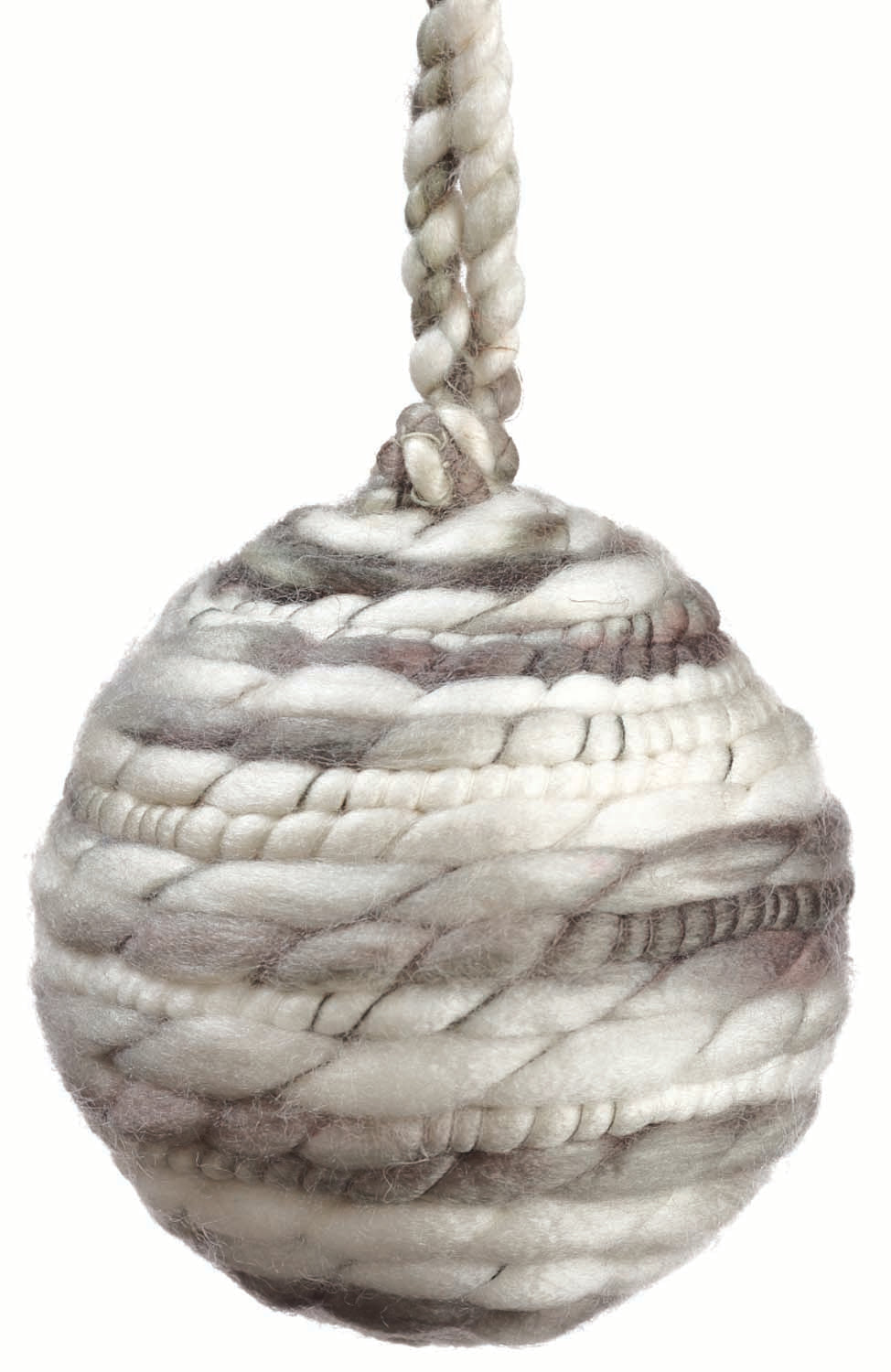 4" Gray & White Yarn Ball Ornament