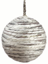 8" Gray & White Yarn Ball Ornament