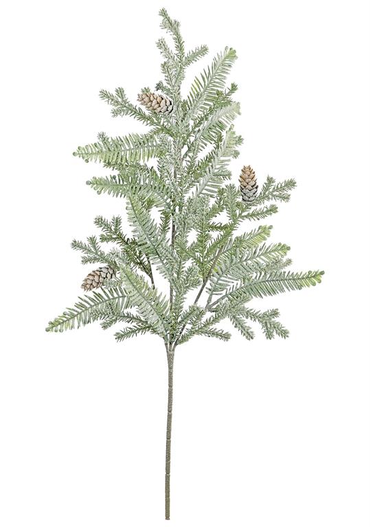 Frosted Hemlock Pine Spray W/Cones