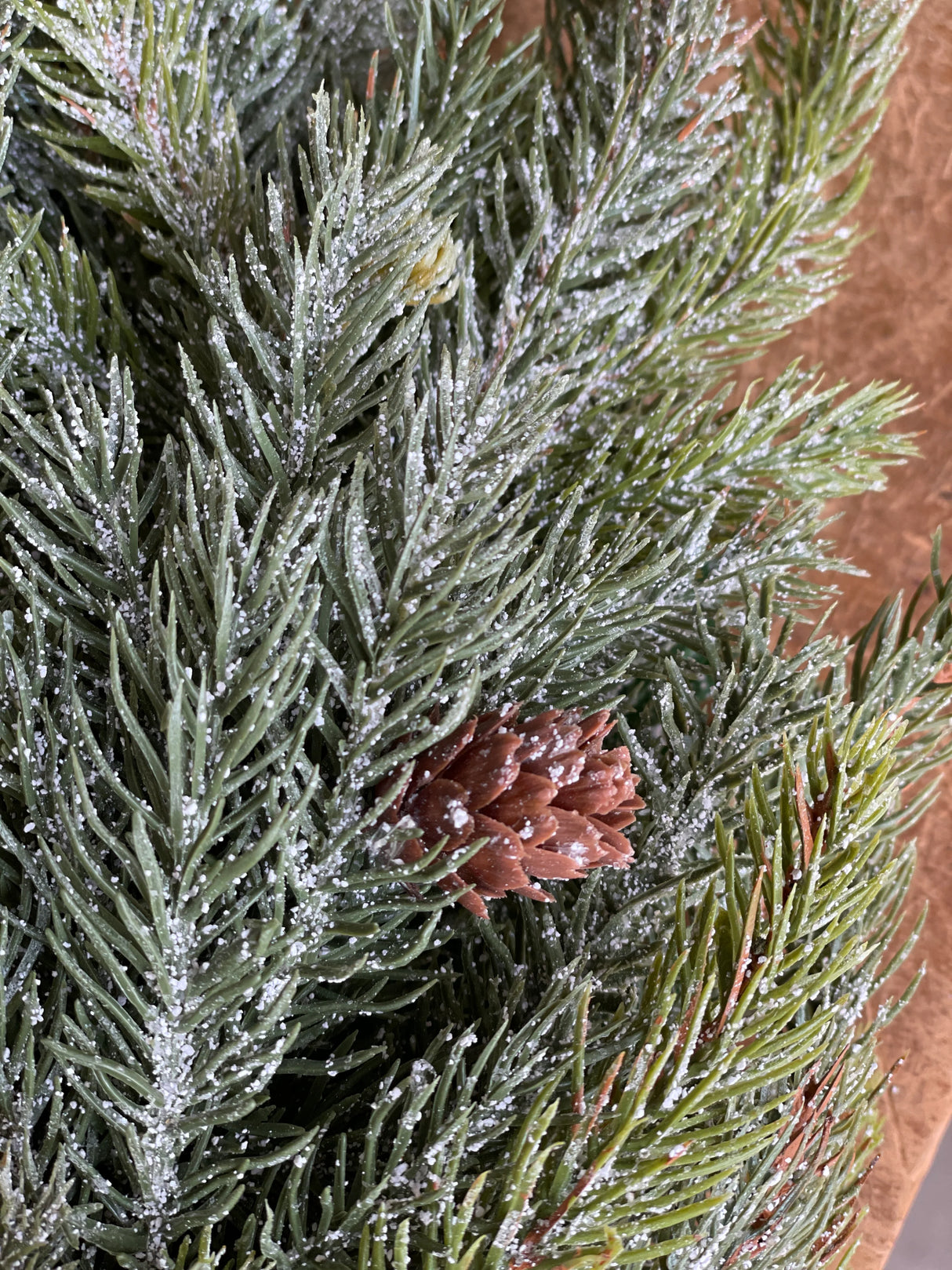 Frosted White Spruce Candle Ring